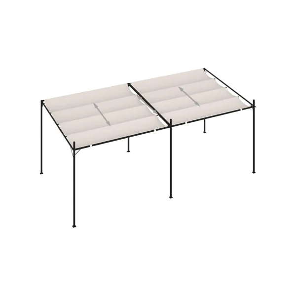 Pergola rétractable tonnelle de jardin 6x3 m (3 couleurs) Tonnelle de jardin Pergola de jardin Tonnelle terrasse