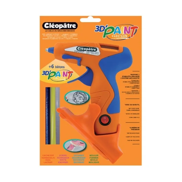 Pistolet Cléo'GUN 3D Paint Baton de colle / Peinture Ø 7mm
