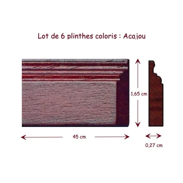 Plinthes coloris acajou - Lot de 6