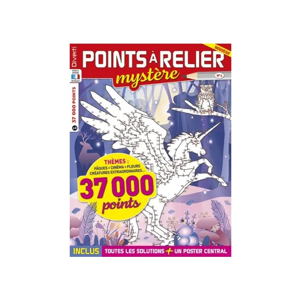 Points à Relier Mystère 4 - Thèmes cinéma, fleurs, pâques, créatures…
