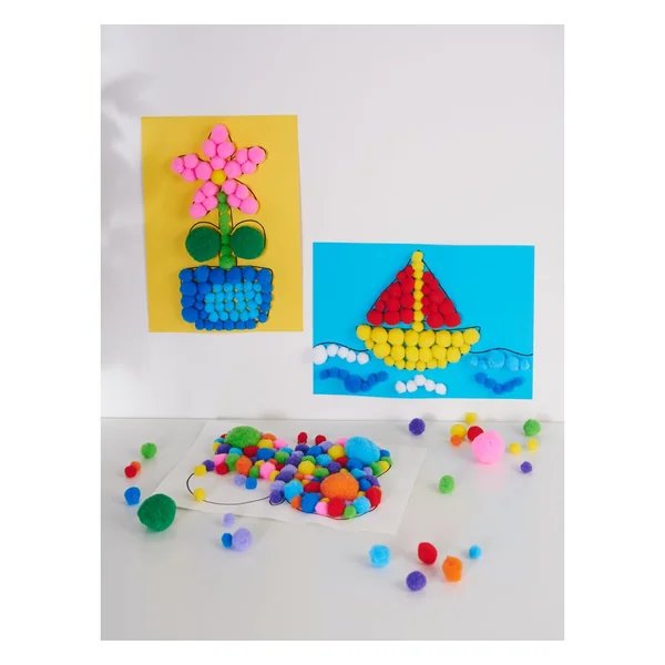 Pompons VBS « Couleurs et tailles variées », 1000 pc.