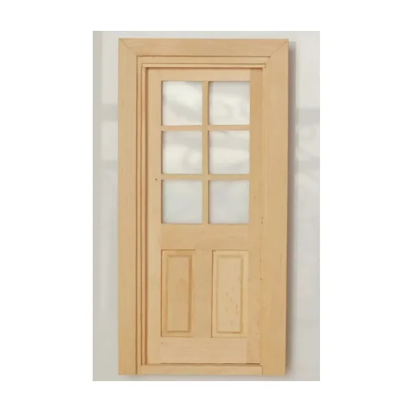 Porte 2 panneaux - Vitrée - Bois brut