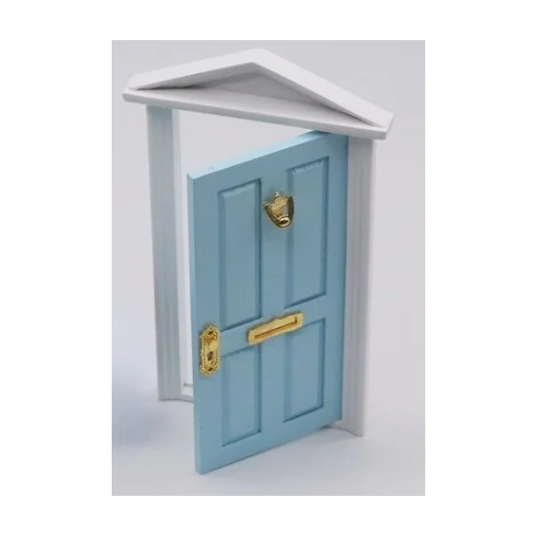 Porte extérieure ouvrante blanc / bleu