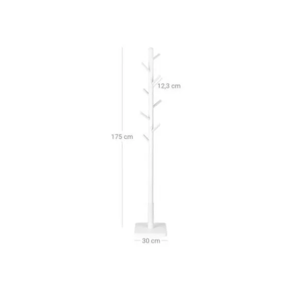 Porte manteaux blanc en bois massif pied carré porte manteau sur pied portant avec patères
