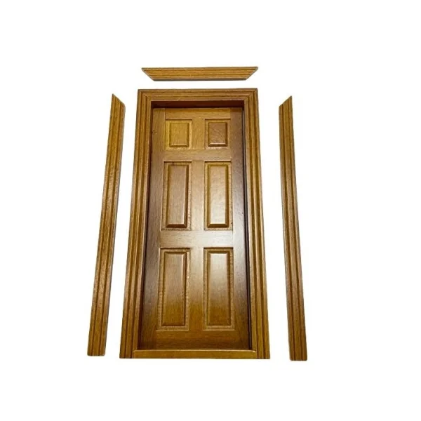 Porte à 6 panneaux - Ton noyer