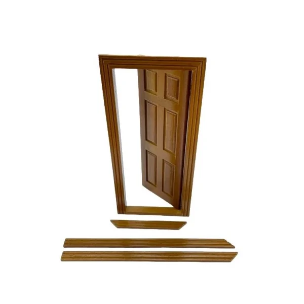 Porte à 6 panneaux - Ton noyer