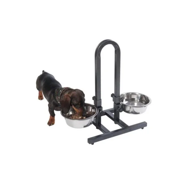 Porte-gamelles avec écuelles inox incluses 2 x 1,6 L gamelles chien