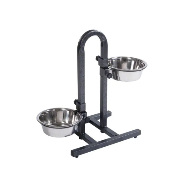 Porte-gamelles avec écuelles inox incluses 2 x 1,6 L gamelles chien
