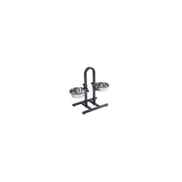 Porte-gamelles avec écuelles inox incluses 2 x 1,6 L gamelles chien