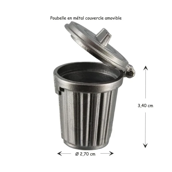 Poubelle en métal couvercle amovible