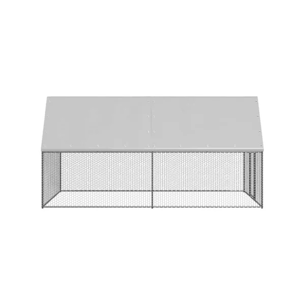 Poulailler enclos parc grillagé 4x2x2 m poulailler galvanisé 8 m² parc basse cour
