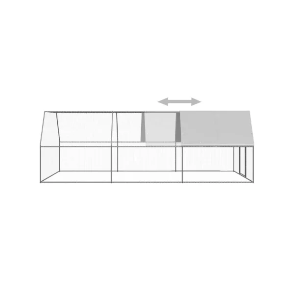 Poulailler enclos parc grillagé 6x3x2 m poulailler galvanisé 18 m² parc basse cour