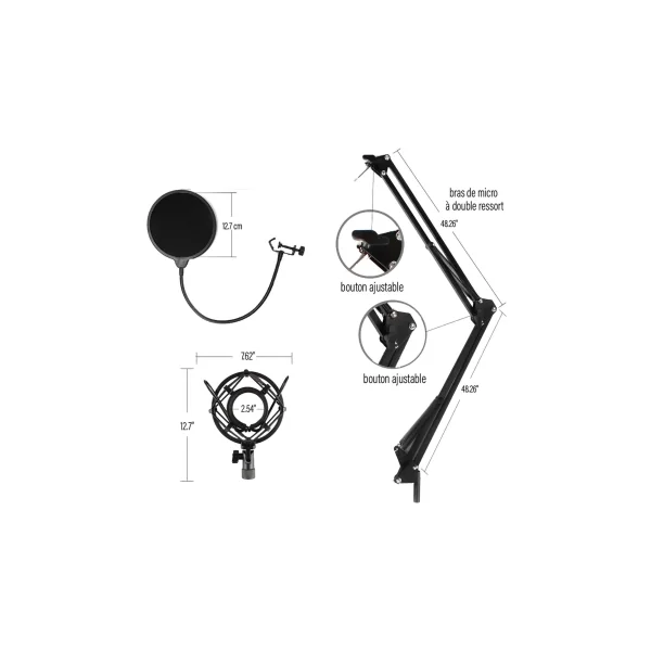 Power Vibe B1 Bundle USB micro stodio avec suspension anti pop bonnette et câble
