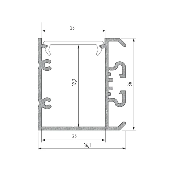 Profilé aluminium pour ruban led double UNICO blanc laqué longueur 2m