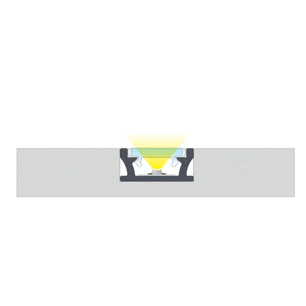 Profilé aluminium Terra gris pour ruban led au sol et étanche 2m
