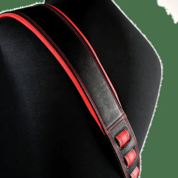 RICHTER Springbreak I Nappa Guitar Strap Black / Red - 1543