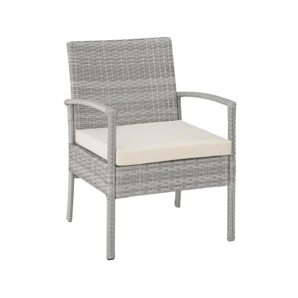 Salon de jardin 4 places résine tressée gris clair moderne Canapé de jardin mobilier de jardin mobilier extérieur ensemble de ja