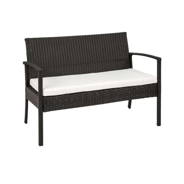 Salon de jardin 4 places résine tressée noir moderne Canapé de jardin mobilier de jardin mobilier extérieur ensemble de jardin c