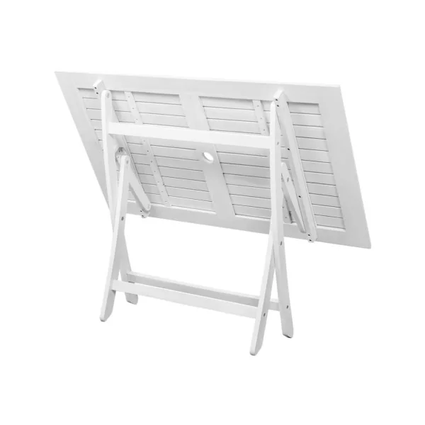 Salon de jardin en acacia blanc 4 chaises 1 table salon jardin blanc table jardin en bois massif avec chaises