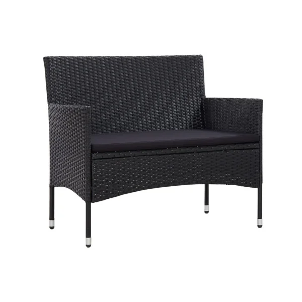 Salon de jardin résine tressée noir Canapé de jardin mobilier de jardin mobilier extérieur ensemble de jardin canapé extérieur