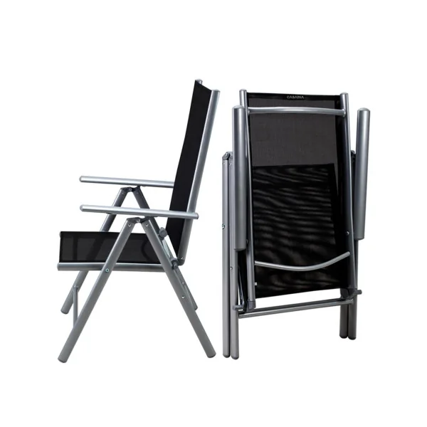Salon jardin 6 places en aluminium table de jardin avec plateau verre 5mm avec 6 chaises pliantes