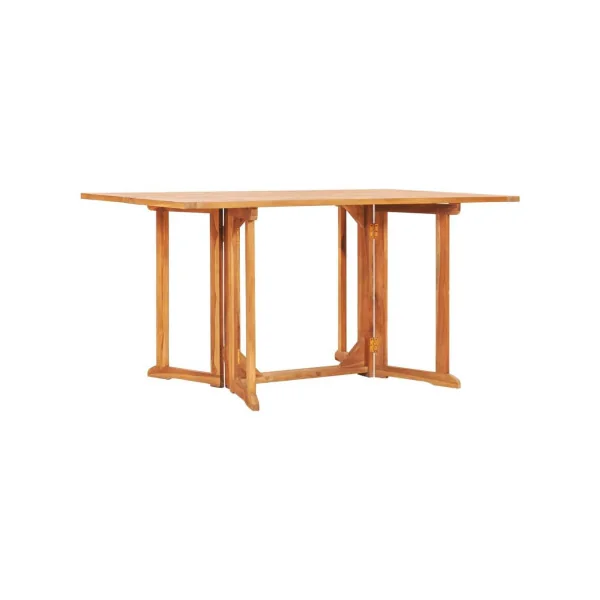 Salon jardin teck massif 6 chaises 1 table pliante salon extérieur en bois massif avec chaises