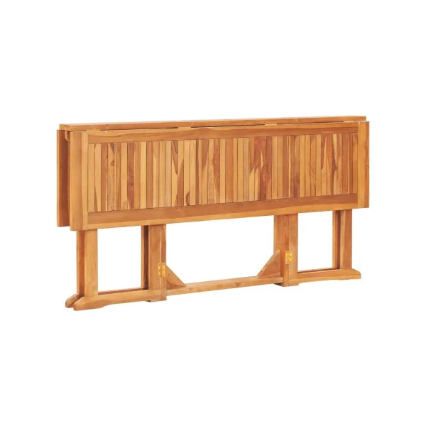 Salon jardin teck massif 6 chaises 1 table pliante salon extérieur en bois massif avec chaises