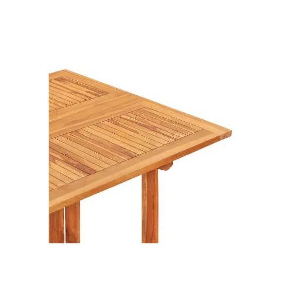 Salon jardin teck massif 6 chaises 1 table pliante salon extérieur en bois massif avec chaises