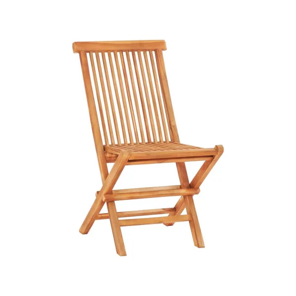 Salon jardin teck massif 6 chaises 1 table pliante salon extérieur en bois massif avec chaises