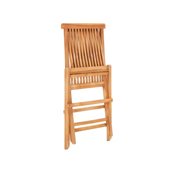 Salon jardin teck massif 6 chaises 1 table pliante salon extérieur en bois massif avec chaises