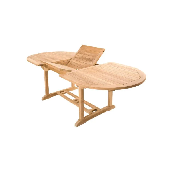 Salon jardin TECK ovale 8 chaises 1 table ovale extérieur en bois massif