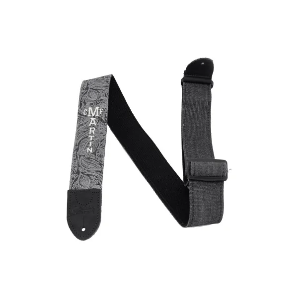 Sangle Martin denim Paisley, noir