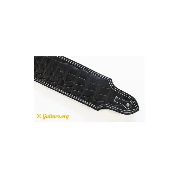 Sangle Westend rembourrée cuir noir Croco