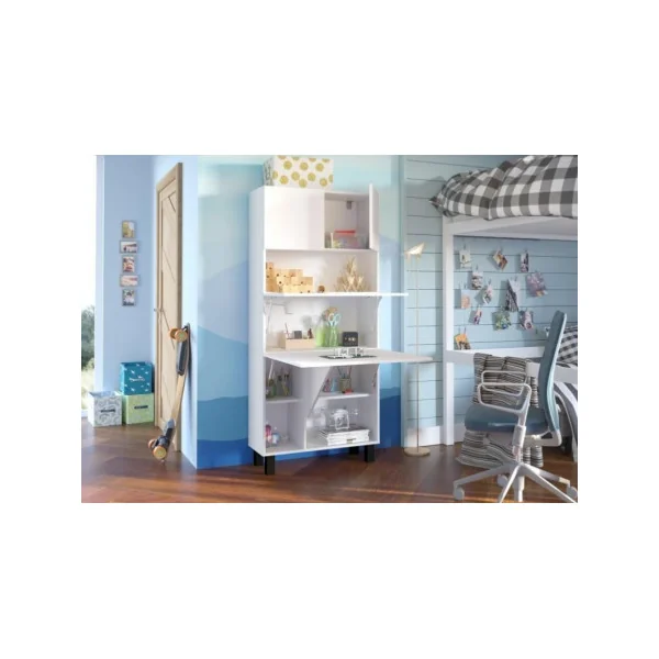 Secrétaire moderne bureau pratique spacieux blanc mat secrétaire meuble tendance