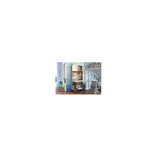 Secrétaire moderne bureau pratique spacieux chêne foncé et blanc brillant secrétaire meuble tendance