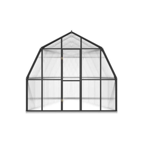 Serre anthracite aluminium en dome 15,73 m² Serre ALU et polycarbonate Serre plantation Serre maraicher