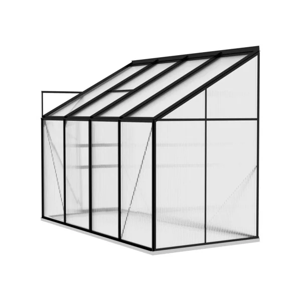 Serre de jardin adossée ALU 3,17m² Serre ALU et polycarbonate Serre maraicher Serre potager Serre plantation