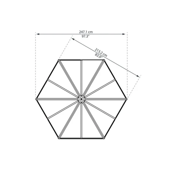 Serre hexagonale grise en polycarbonate Serre Aluminium Serre maraicher Serre potager Serre plantation