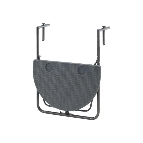 Table balcon demi cercle rabattable suspendue et réglable hauteur table d'appoint balcon