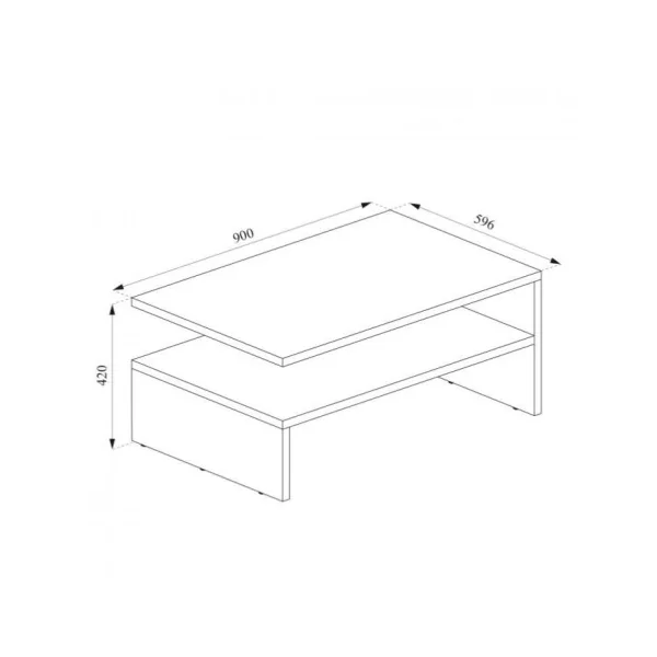 Table basse anthracite et chêne table de salon rectangulaire table basse moderne
