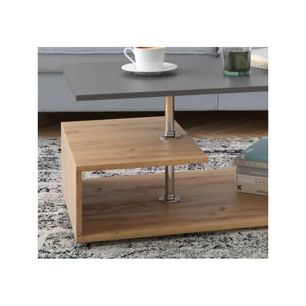 Table basse anthracite et chêne table salon design table basse rectangulaire