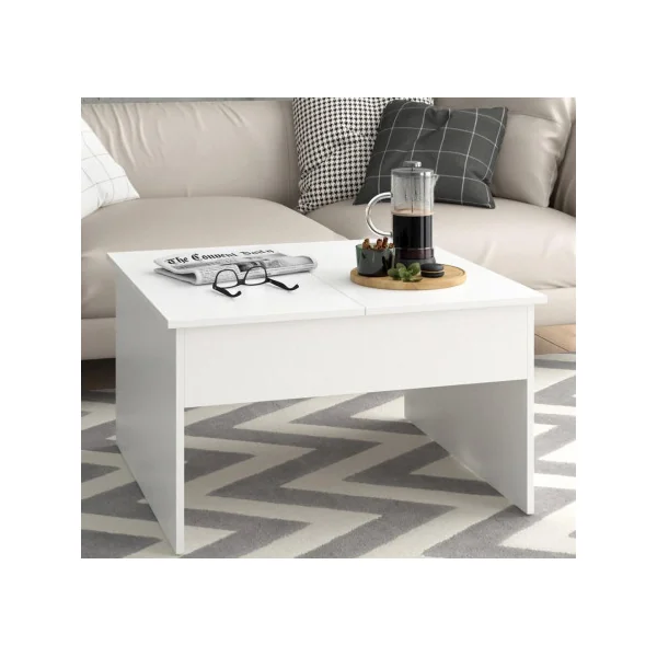 Table basse avec plateaux relevables table basse avec rangement caché table salon rectangulaire