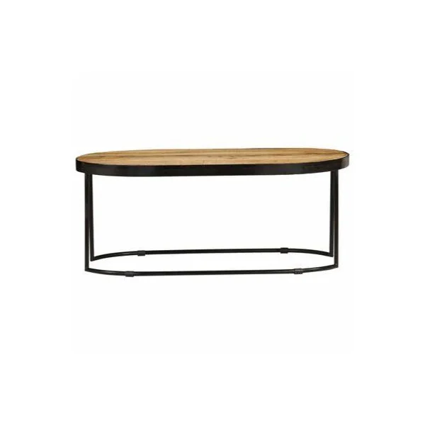 Table basse en manguier massif tale basse ovale pied métal table basse industrielle