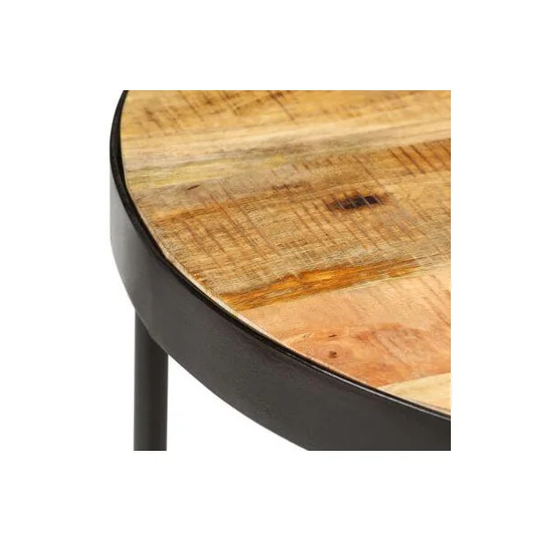 Table basse en manguier massif tale basse ovale pied métal table basse industrielle