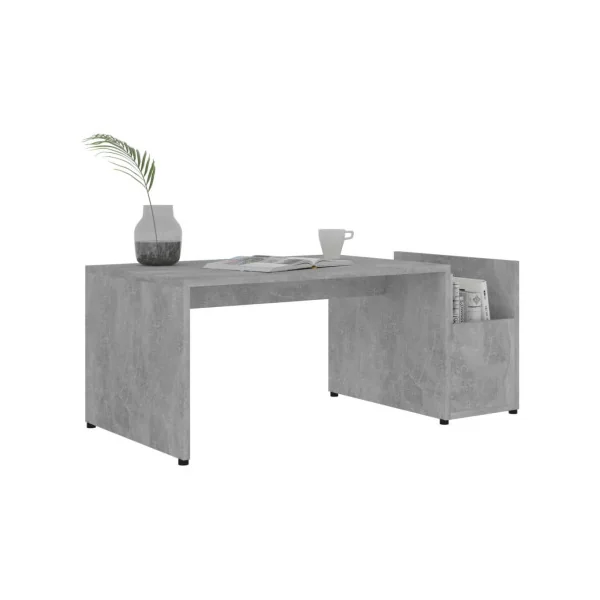 Table basse gris béton avec rangement