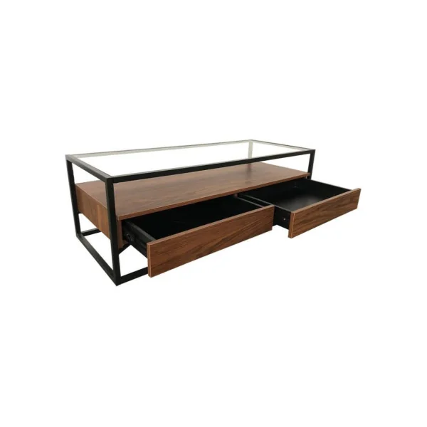Table basse industrielle plateau en verre table basse rectangulaire grande table salon