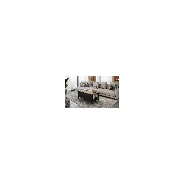 Table basse plateau relevable noir et chêne table basse avec rangement table salon rectangulaire