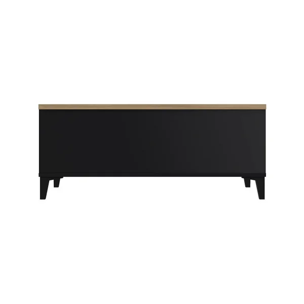 Table basse plateau relevable noir et chêne table basse avec rangement table salon rectangulaire