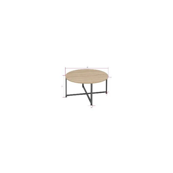 Table basse ronde industrielle bois clair table salon piètement métal noir table salon basse