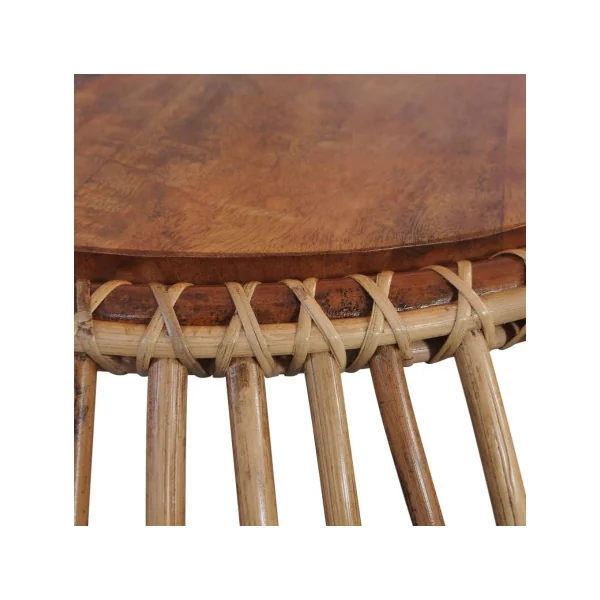 Table basse ronde rotin naturel (Lot de 2) table basse rotin tressé table naturelle